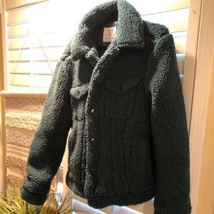 Dark green teddy coat (unisex)